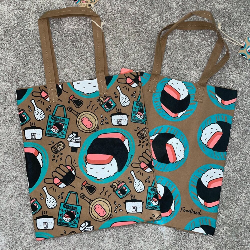 (2) Foodland Hawaii SPAM Washable Tote Bag — OS